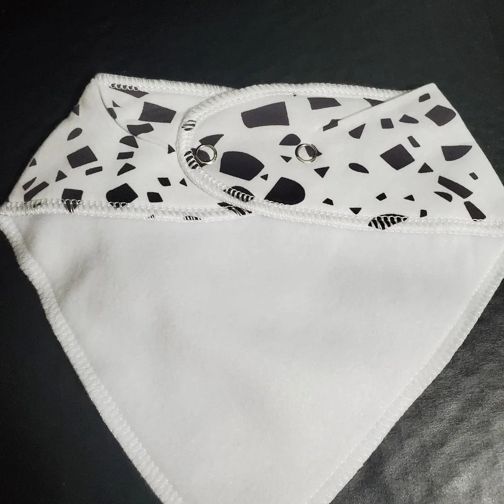 Flannel 4 Piece Baby Bandana Teething Drool Bibs White Black Outdoor Theme